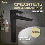 Превью фото №1  Teymi Смеситель для раковины Kati высокий, черный матовый T10218