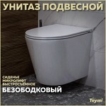 Превью фото №1  Унитаз Teymi Унитаз подвесной Solli безободковый, сиденье Дюропласт микролифт T40201