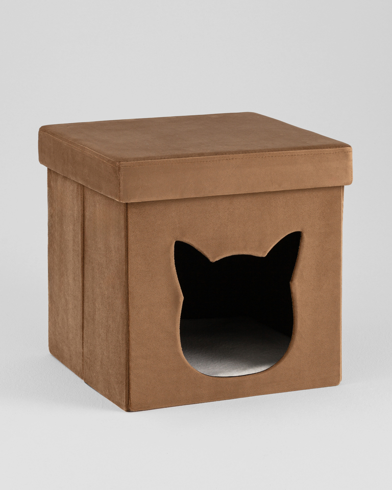 Фото №6  Пуф складной с ящиком Store Pet коричневый