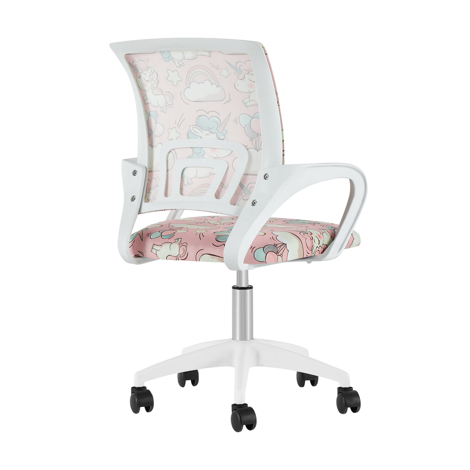 Фото №4  Кресло офисное TopChairs Simple SN Junior принт Unicorns пластик белый