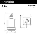 Превью фото №2  Дозатор для жидкого мыла подвесной WHITECROSS Cubo CU2440GM (оружейная сталь)