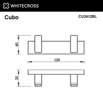 Превью фото №2  Крючок двойной WHITECROSS Cubo CU2412BL (черный мат)