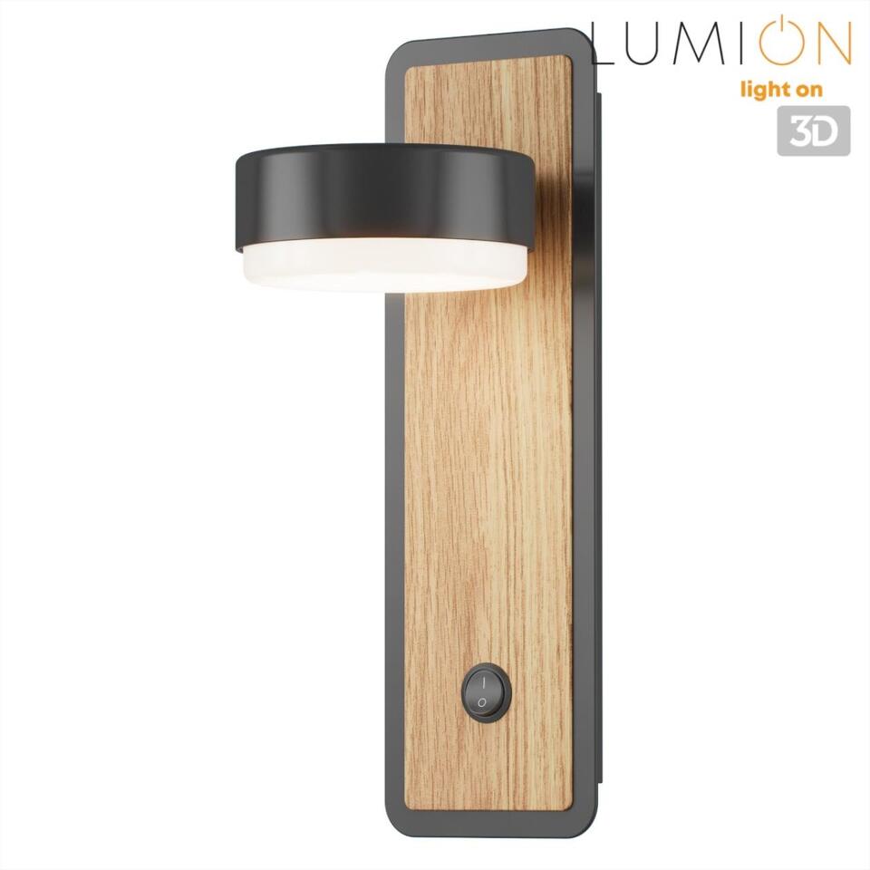 Фото №11  LUMION 8264/1W COMFI LN26 432 металл, черный/дерево Бра GX53 LED 1*7W 220V LELAND