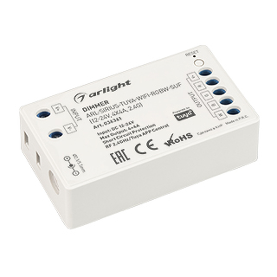 Фото №1  Arlight Диммер ARL-SIRIUS-TUYA-WIFI-RGBW-SUF (12-24V, 4x4A, 2.4G) ( Контроллер)