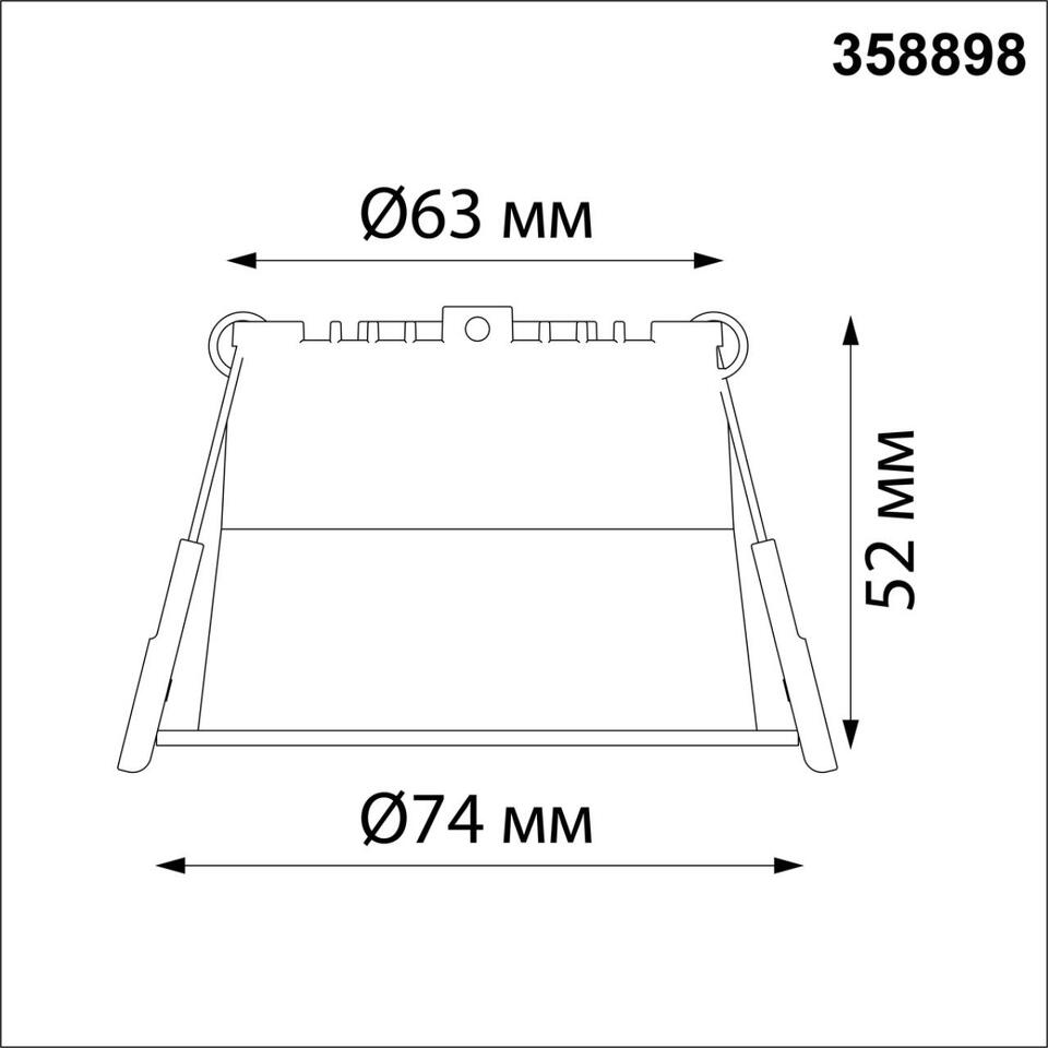 Фото №4  NOVOTECH 358898 SPOT NT22 472 черный Светильник встраиваемый светодиодный IP20 LED 4000К 6W 220V TRAN