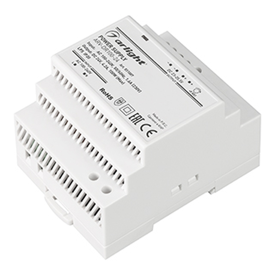 Фото №1  Arlight Блок питания ARV-DR100-24 (24V, 4.2A, 100W) ( IP20 DIN-рейка)