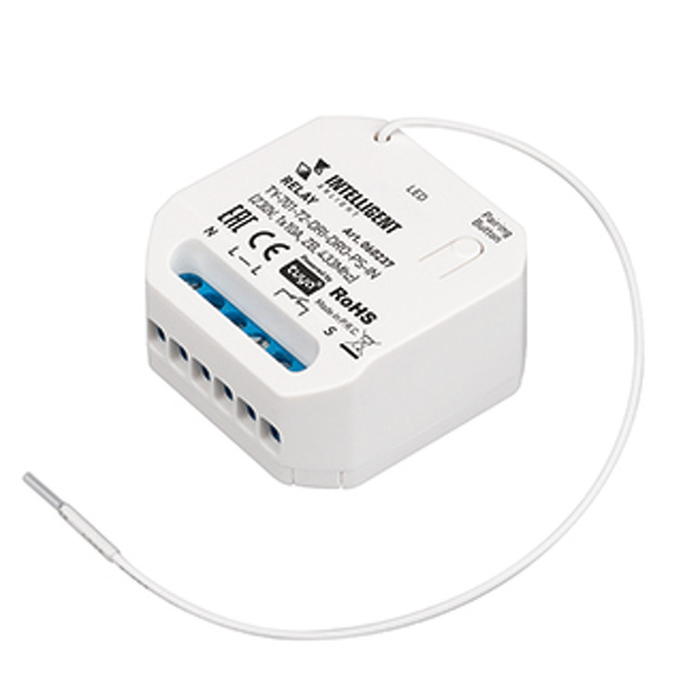 Фото №1  IARL INTELLIGENT ARLIGHT Релейный модуль TY-701-72-DRI-DRO-PS-IN (230V, 1x10A, ZB, 433Mhz) ( IP20 Пластик, 3 года)