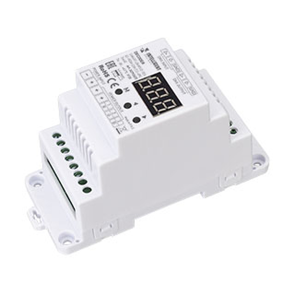 Фото №1  IARL INTELLIGENT ARLIGHT Декодер SMART-DMX512-103-62-RDM-DIN (12-48V, 3x6A) ( IP20 Пластик, 5 лет)