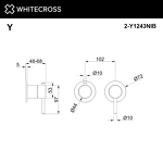 Превью фото №2  Внешняя часть смесителя на 3 потребителя WHITECROSS Y1243NIB (брашированный никель)