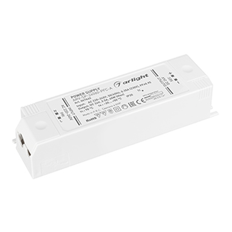 Фото №1  Arlight Блок питания ARV-SP-24060-PFC-A (24V, 2.5A, 60W) ( IP20 Пластик, 5 лет)