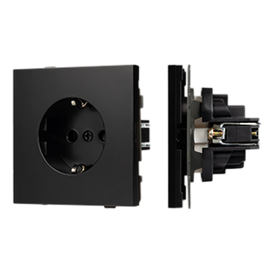 Фото №1  Розетка Arlight Механизм электрической розетки SCT-TENDO-MEU1-PL-BK (230V, 16A) ( Черный)