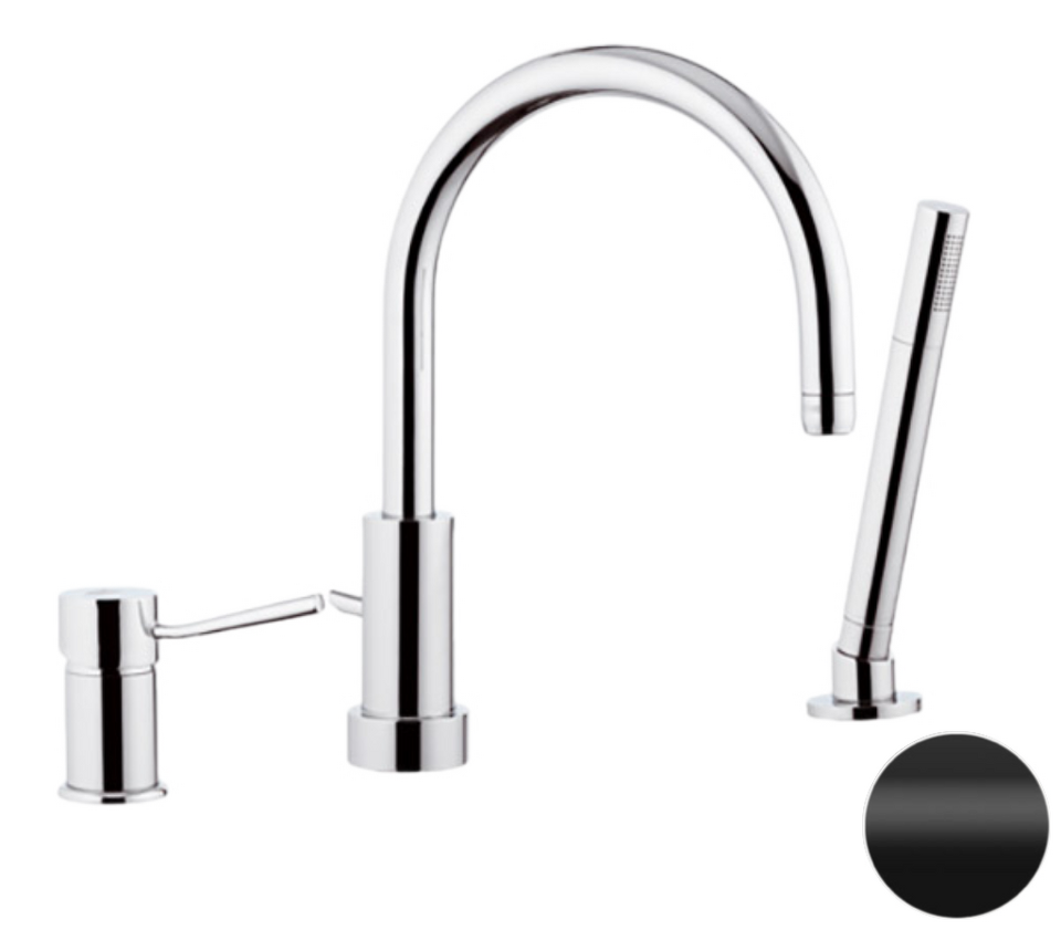 Фото №2  Смеситель для ванны Remer Minimal N07, черный матовый