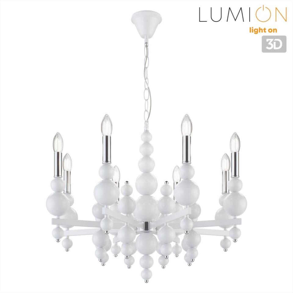 Фото №10  Люстра LUMION 8260/8 MODERNI LN26 126 белый/хром, металл Люстра E14 8*40W 220V NANA