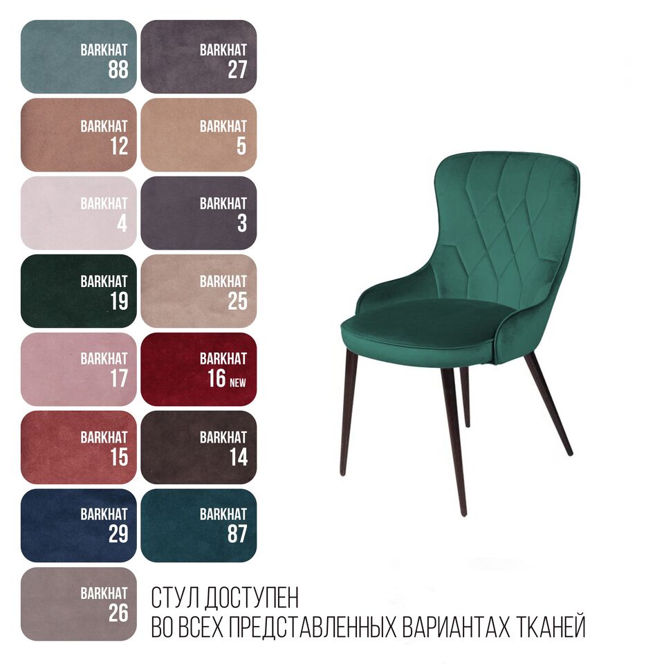 Фото №9  Top concept Стул Леонардо, бархат зеленый 19