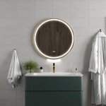 Превью фото №3  Watersense Зеркало Lina Supernova Gold D80, LED подсветка, сенсор, антипар T20123
