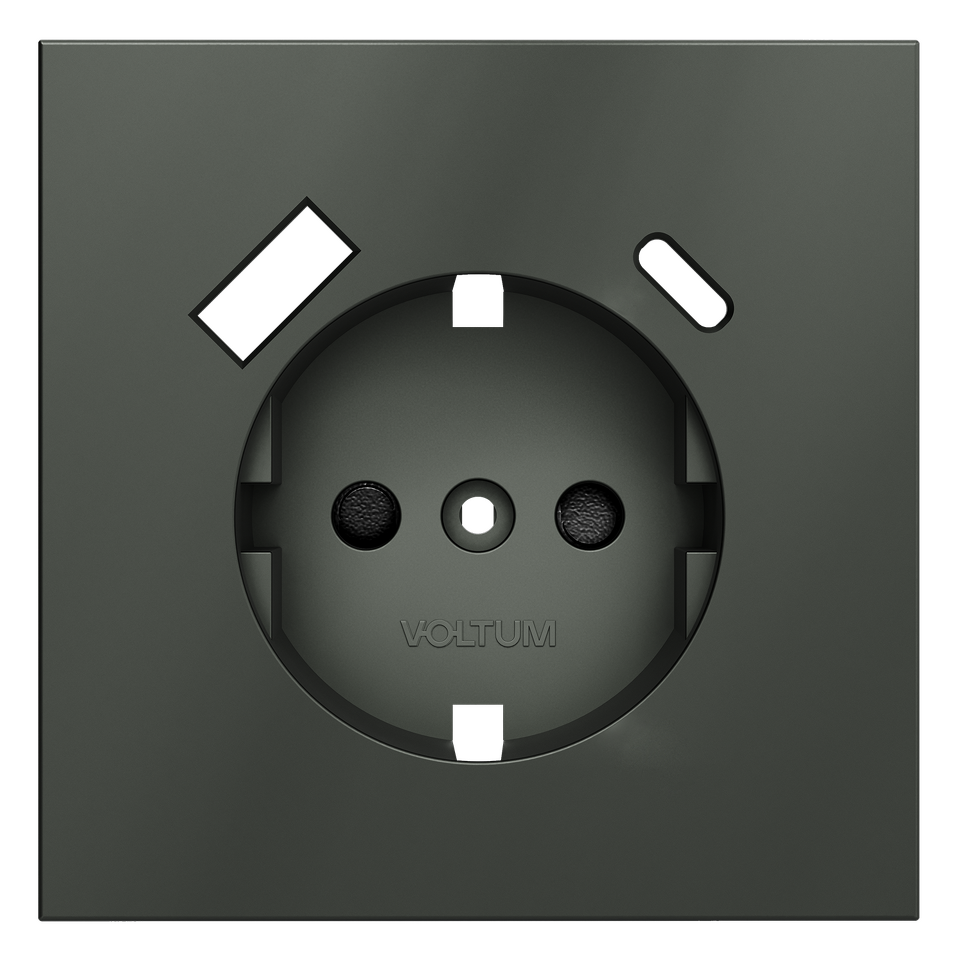 Фото №3  VOLTUM Накладка для розетки с заземлением и защитными шторками, с USB A+C, S70 (титан)