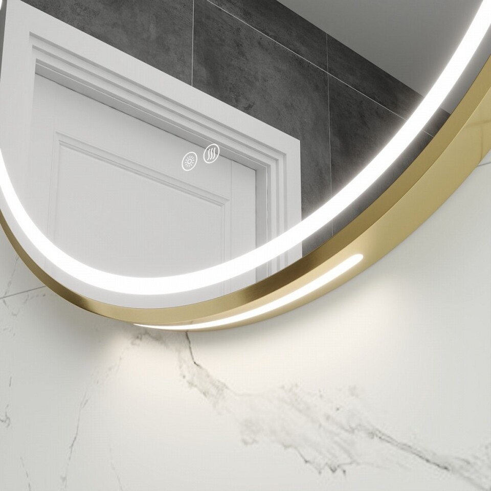 Фото №32  Teymi Зеркало Lina Supernova Gold D60, LED подсветка, сенсор, антипар T20121