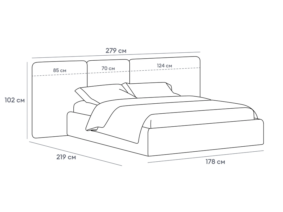 Фото №7  Кровать OGOGOHOME Кровать Atessa с подъемным механизмом