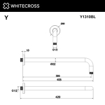 Превью фото №2  Кронштейн душевой настенный WHITECROSS Y1310BL (черный мат)