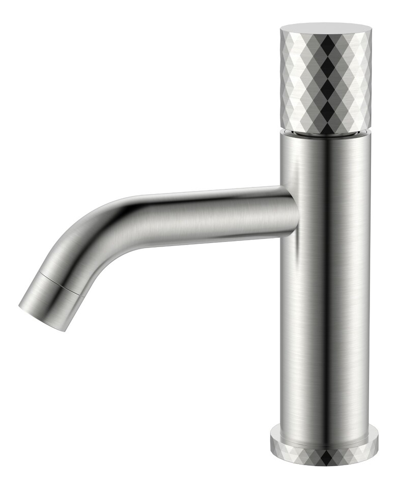 Фото №2  Boheme Смеситель STICK для умыв. низ. Nikel Brush низкий с ручкой DIAMOND