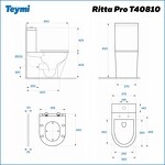 Превью фото №15  Унитаз Teymi Унитаз напольный Ritta Pro безободковый, сиденье микролифт T40810
