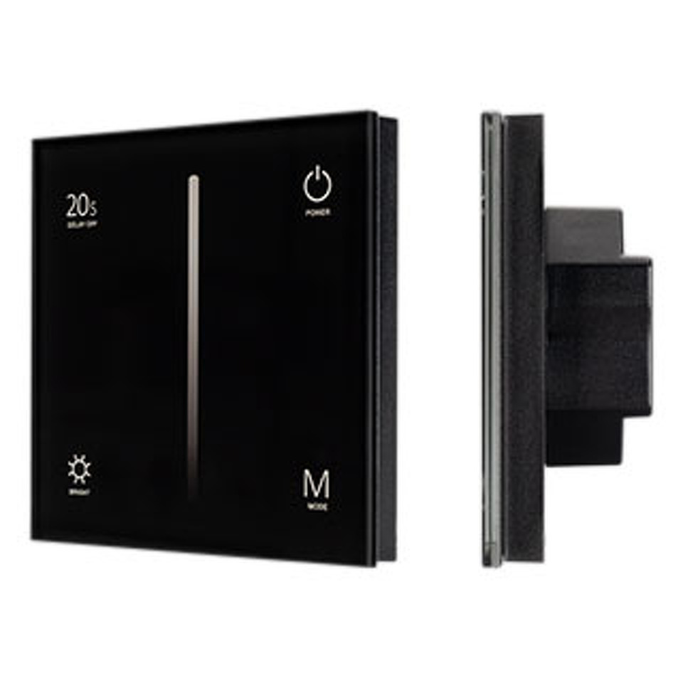 Фото №1  Arlight Панель SMART-P36-DIM-IN Black (230V, 1.2A, TRIAC, Sens, 2.4G) ( IP20 Пластик, 5 лет)