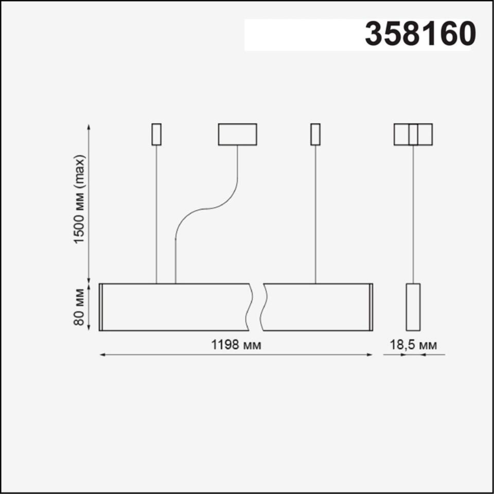 Фото №2  Подвесной светильник NOVOTECH 358160 OVER NT19 344 черный Подвесной светильник IP20 LED 4000K 40W 220-240V ITER