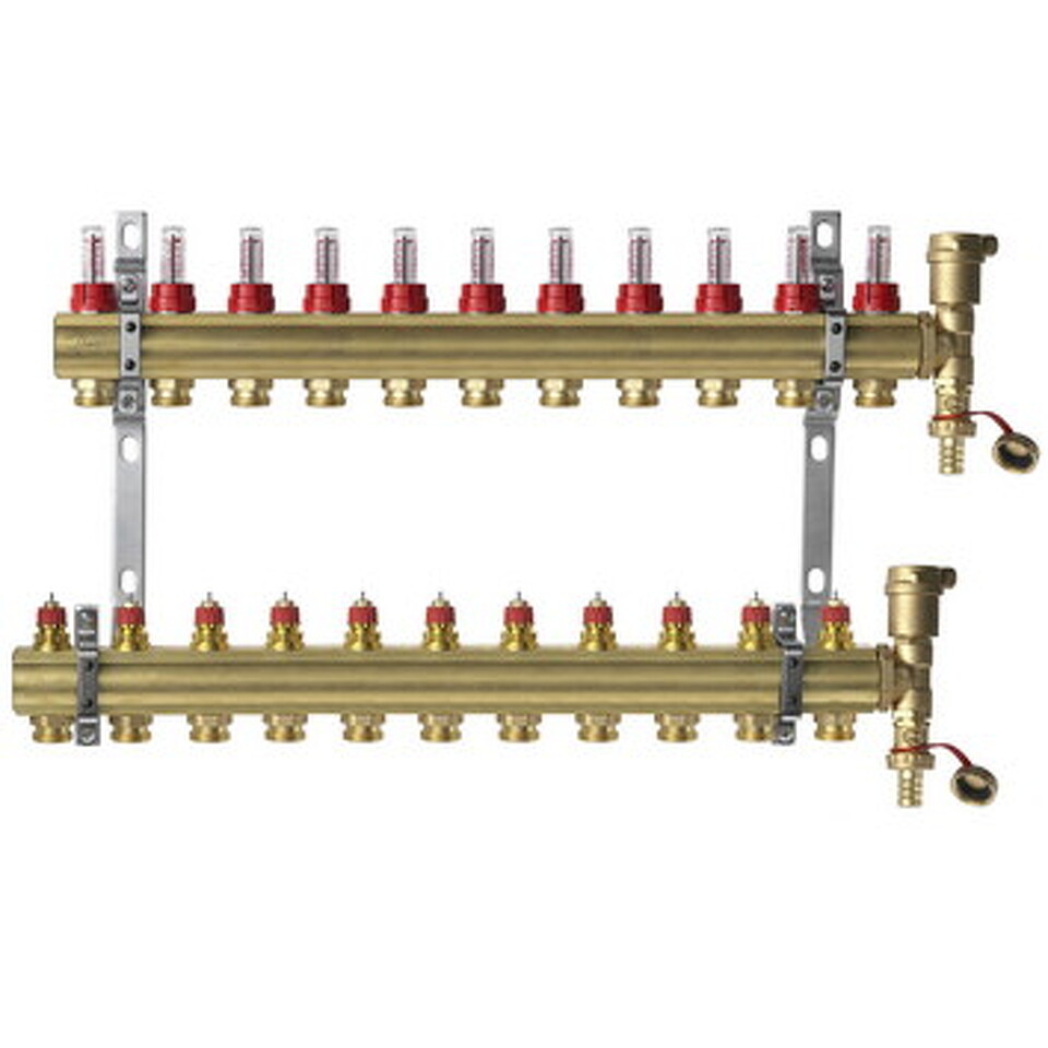 Фото №1  Комплект коллекторов Danfoss FHF-11F set, 11 контуров