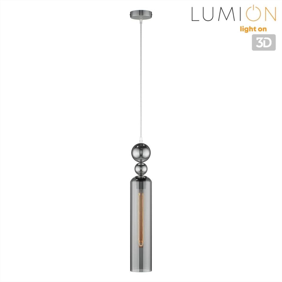 Фото №10  Подвесной светильник LUMION 8063/1A MODERNI LN26 380 хром/смоки, металл/стекло Подвесной светильник E27 1*60W 220V LORENZO