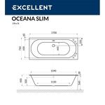 Превью фото №4  Ванна EXCELLENT Oceana Slim 170x75 "ULTRA" (золото)