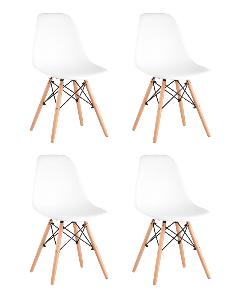 Фото №10  Стул Eames Style DSW белый x4 (разборный каркас)
