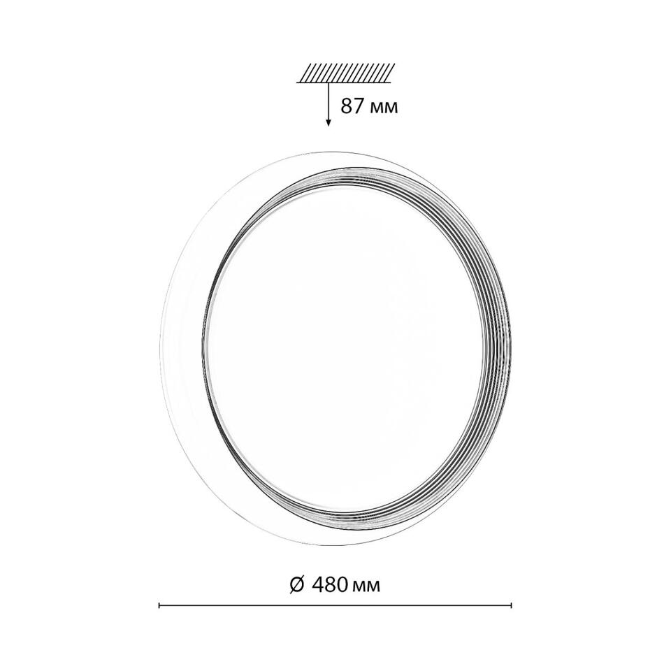 Фото №6  SONEX 7651/EL PALE SN 141 Светильник пластик/черн./золот. LED 70Вт 3000-6000К D480 IP43 пульт ДУ TOFIQ BLACK