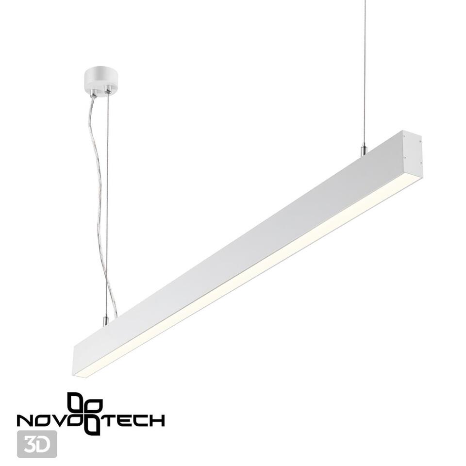 Фото №6  Подвесной светильник NOVOTECH 358877 OVER NT22 342 белый Светильник подвесной светодиодный (длина подвесов 1,2м) IP20 LED 4000K 40W вниз + 12W вверх 220V ITER