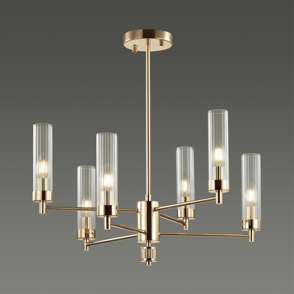 Фото №4  Люстра LUMION 5274/6C CLASSI LN26 101 золотой Люстра потолочная E14 6*40W 220V KAMILLA