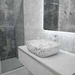 Превью фото №7  Раковина Watersense Раковина Solli 50 artceramic, накладная, Белый Мрамор T50393