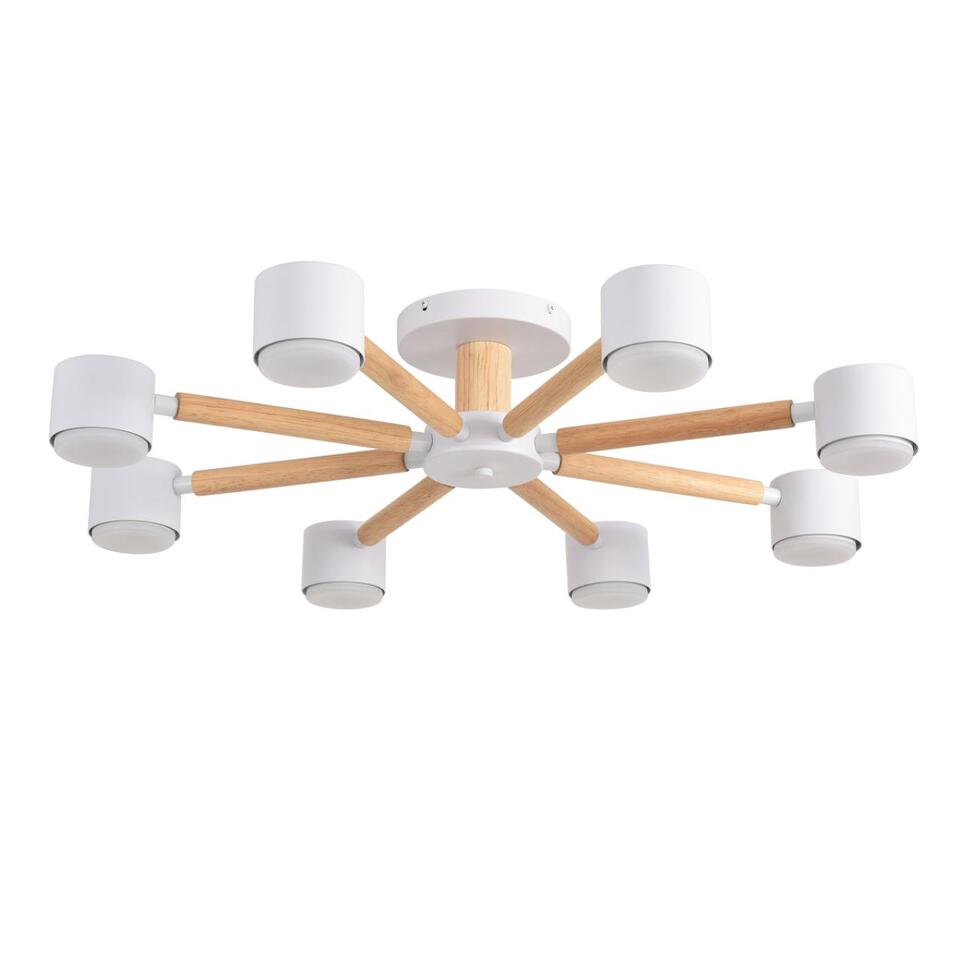 Фото №7  LUMION 8306/8C COMFI LN26 333 белый, дерево/металл Светильник потолочный GX53 LED 8*7W 220V VUDI