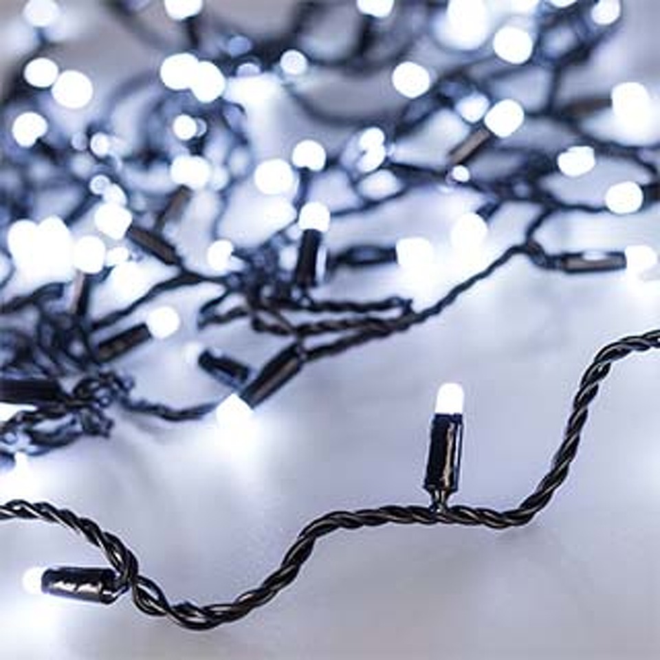 Фото №1  Ardecoled Светодиодная гирлянда ARD-STRING-CLASSIC-10000-BLACK-100LED-MILK-FLASH White (230V, 7W) ( IP65)