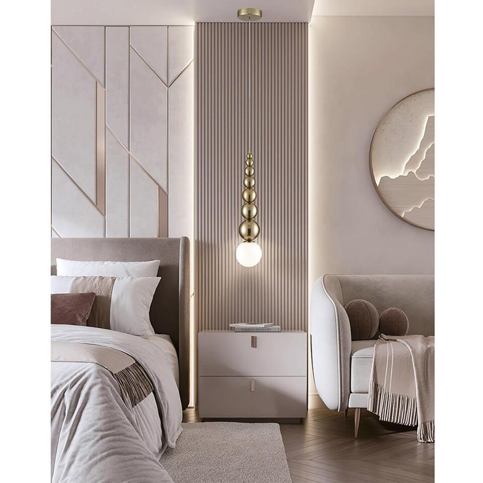 Фото №10  Подвесной светильник LUMION 8087/1A MODERNI LN26 384 золото/белый, металл/стекло Подвесной светильник G9 1*20W 220V SOLIDA