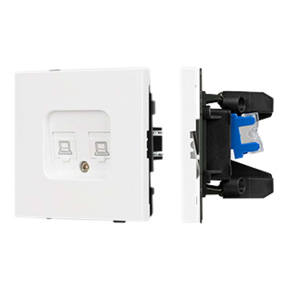 Фото №1  Розетка Arlight Механизм компьютерной розетки двойной SCT-TENDO-MPC2-PL-WH (RJ-45, CAT6) ( Белый)
