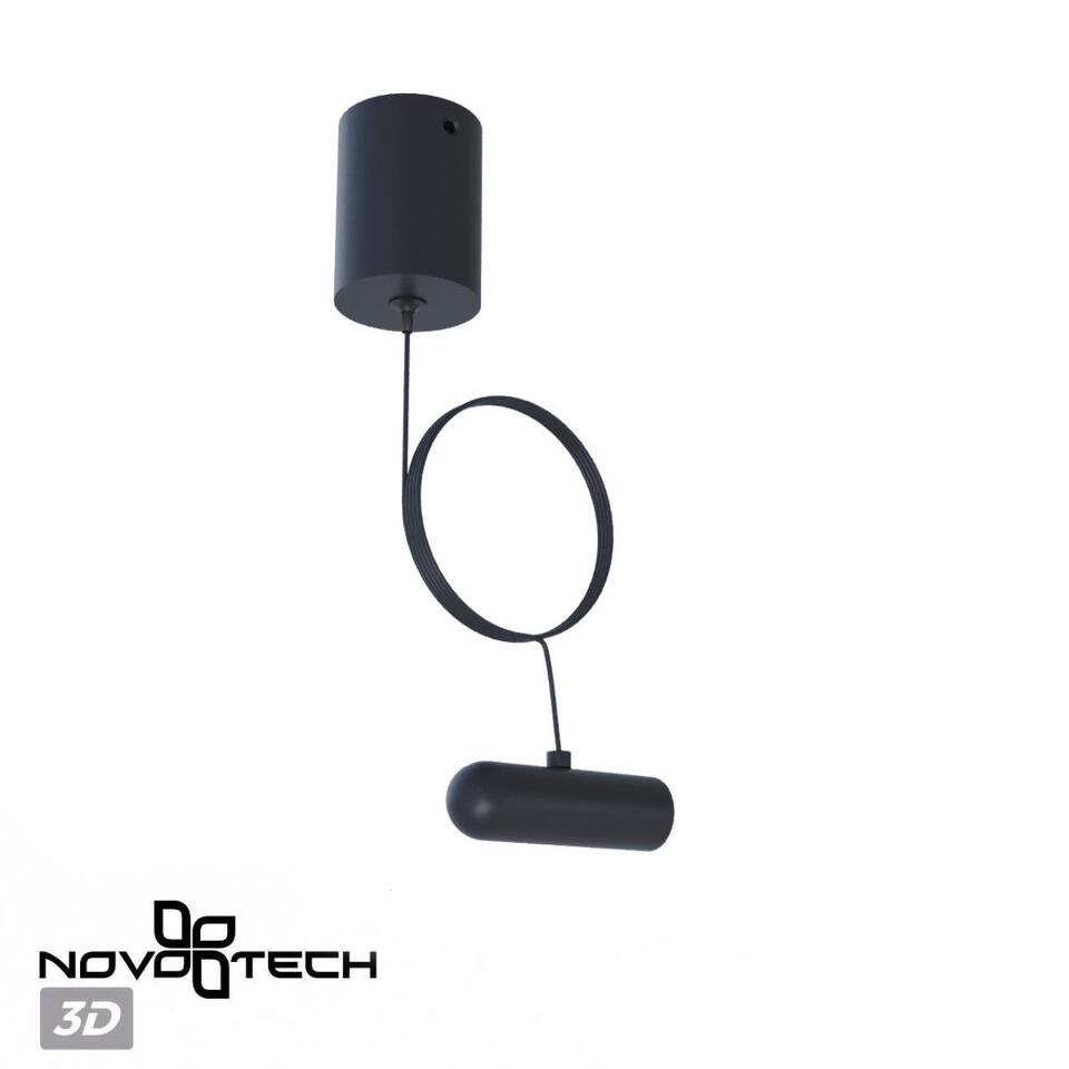 Фото №4  NOVOTECH 359385 KONST NT24 041 черный База накладная для ввода питания с заглушкой и проводом-подвесом (длина провода – 2м) IP20 48V GLAT