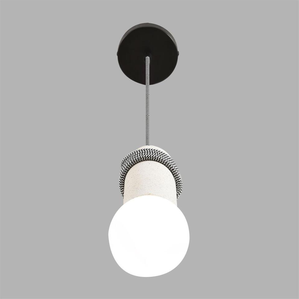 Фото №6  Подвесной светильник LUMION 8363/1A ECO LN26 330 черный/белый, металл/бетон Подвес E27 LED 10W 220V TESLA