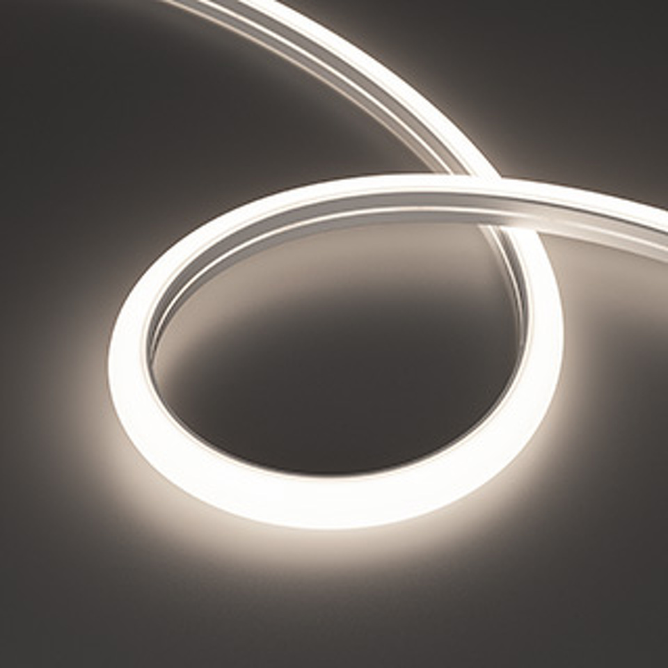 Фото №1  Arlight Лента герметичная MOONLIGHT-TOP-A140-16x15mm 24V Day5000 (9.6 W/m, IP65, 2835, 5m, wire x1) ( Вывод вниз, 3 года)