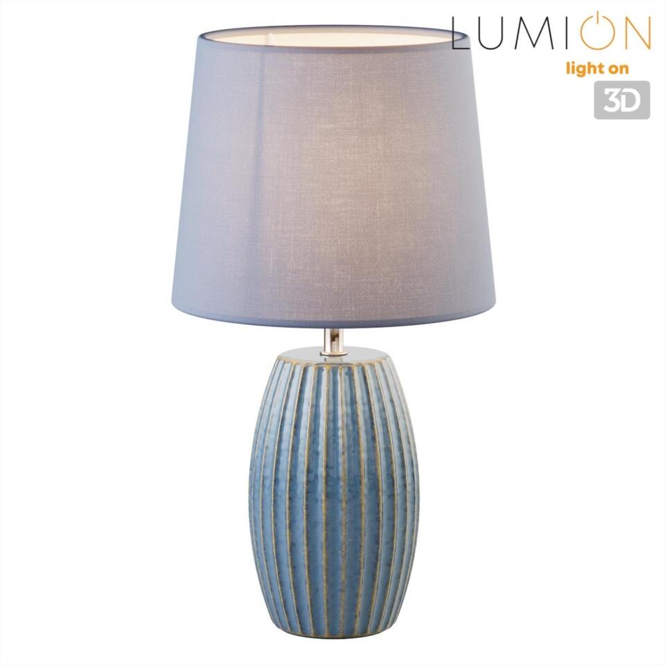 Фото №7  Настольная лампа LUMION 8123/1T COMFI LN26 476 синий, керамика/текстиль Настольная лампа E27 1*60W 220V LAPUNA