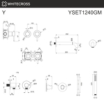Превью фото №2  Смеситель для ванны скрытого монтажа WHITECROSS Y YSET1240GM (оружейная сталь)