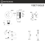 Превью фото №3  Термостатическая система для ванны скрытого монтажа WHITECROSS Y YSET10GLB (брашированное золото)