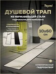 Превью фото №2  Teymi Душевой трап Lori под плитку, с гидрозатвором, горизонтальный выпуск 10х60, черный T90384