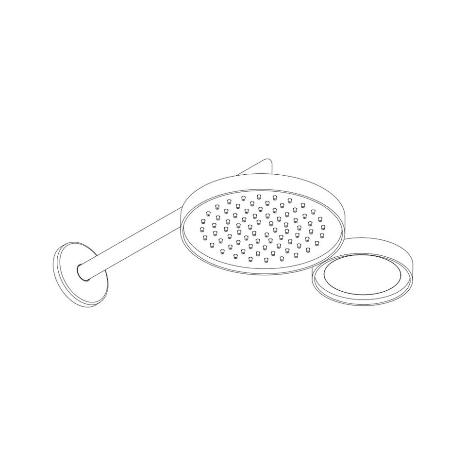 Фото №6  SF127DXX AQUAelite Ninfea верхний душ 200 мм с настенным кронштейном и с лампой 120x120 мм Нержавеющая сталь полир., 02Q