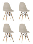 Превью фото №1  Стул Eames Style DSW бежевый x4 (разборный каркас)