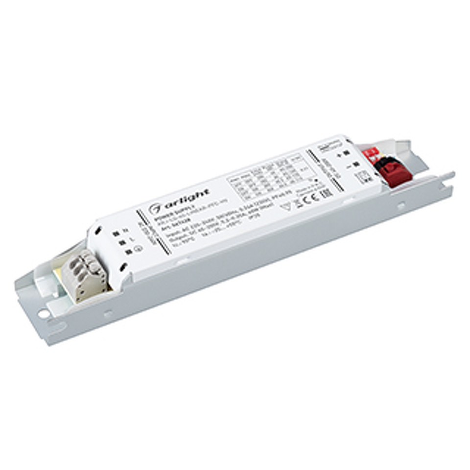 Фото №1  Arlight Блок питания ARJ-LG-40-LINEAR-PFC-HV (40W, 40-200V, 0.2-0.35A) ( IP20 Металл, 5 лет)