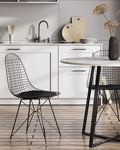 Превью фото №3  Стул обеденный Eiffel черный с черной подушкой